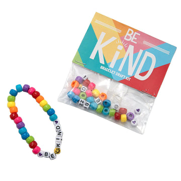Fun Express Be Kind Beaded Letter Bracelet Craft Kit - Makes 12