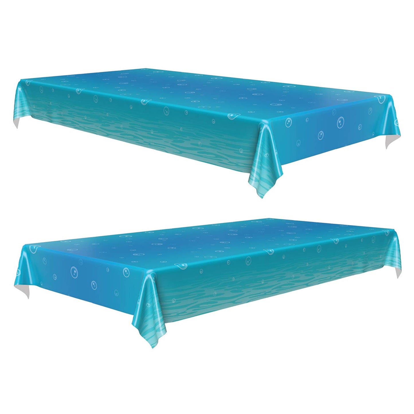 HOME & HOOPLA Under Water Bubbles Paper Table Cover for Beach and Pool Parties, Mermaid, Narwhal, and Ocean Themed Parties, 54" x 102" (2 Pack)