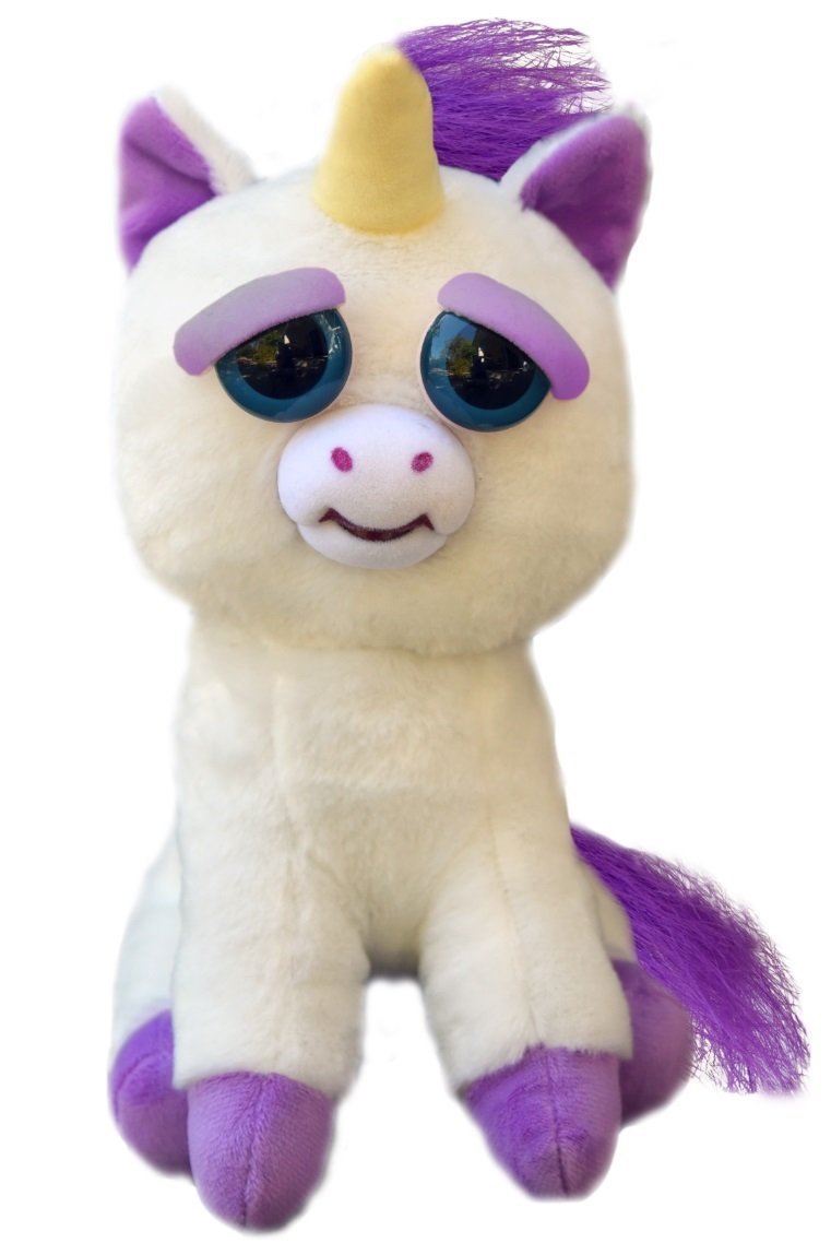 Feisty Pets Expressions, Glenda Glitterpoop, Plush Stuffed Pet Animal that Sticks Her Tongue Out with a Squeeze