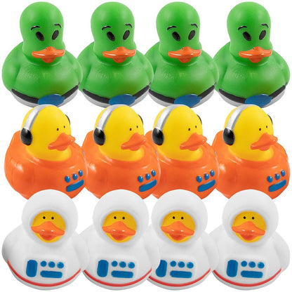 Space Adventure Astronaut and Alien Rubber Ducks (12 Duckies) Party Toys and Favors