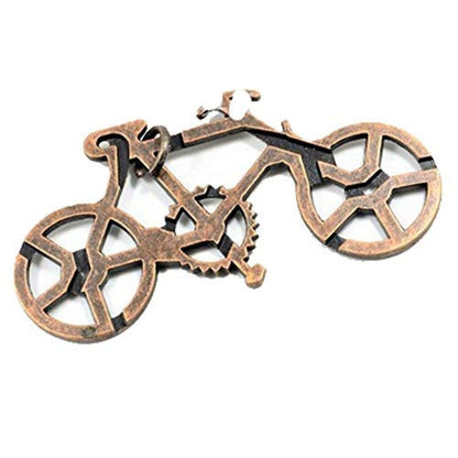 SHUYUE Bicycle Metal Puzzle Lock IQ Test Mind Game Toys Brain Teaser Metal Puzzles Magic Trick Toy for Kids and Adults