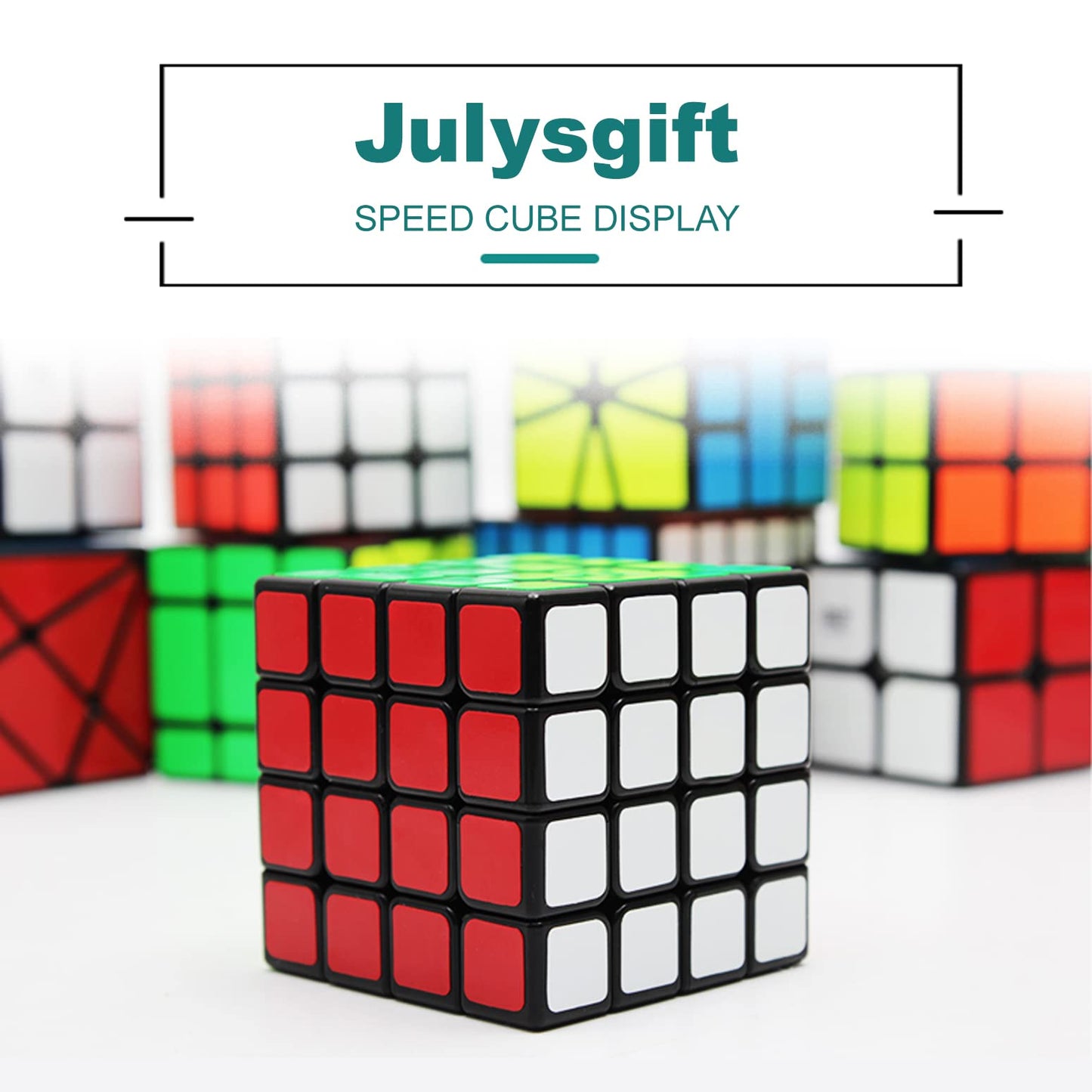 Classic Magic Cube 2.4" Puzzle 4x4 Smart Speed Cube Educational Game Brain Teaser (1 Pack, Black)