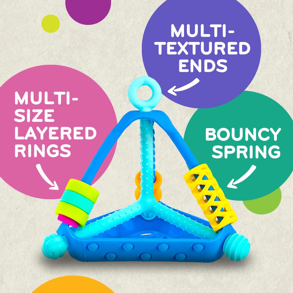 Mobi Wigloo Activity Toy - Sensory Activities for Toddlers and Kids, Teething Toy Made with Food Grade Silicone, BPA and Phthalate Free - Babies 6-12