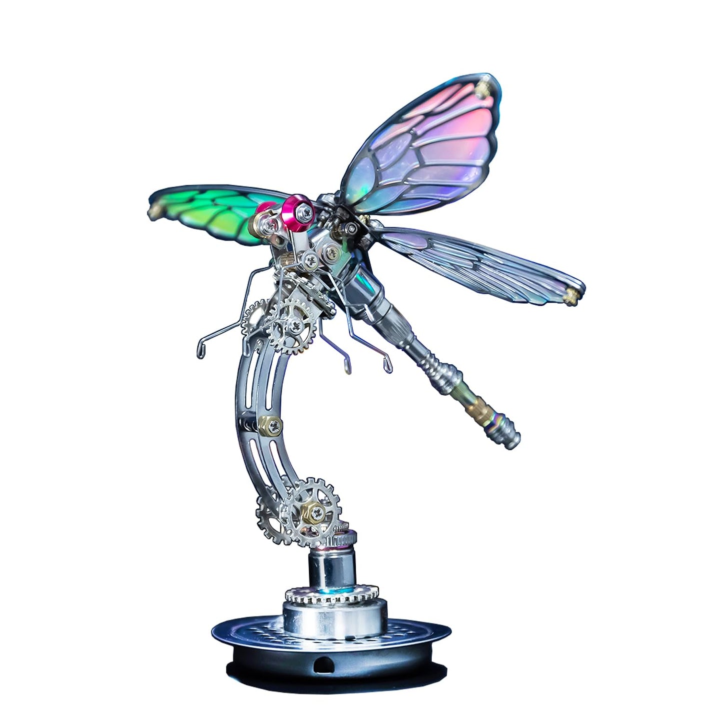 Arcynix Mostarle Cyberpunk Dragonfly 3D Metal Puzzle, DIY Mechanical Model Kit for Teens & Adults, Color-Shifting Electroplated Wings, Adjustable