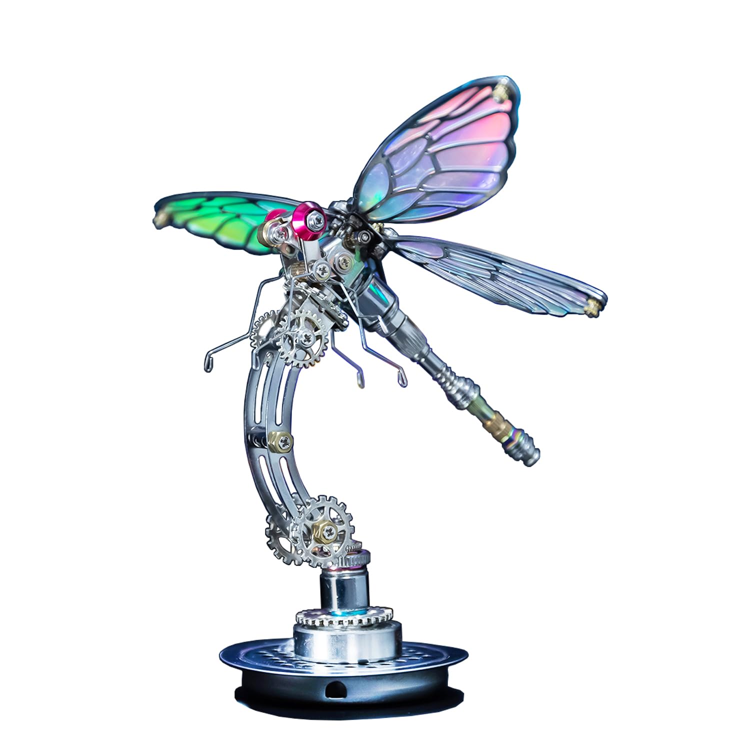 Arcynix Mostarle Cyberpunk Dragonfly 3D Metal Puzzle, DIY Mechanical Model Kit for Teens & Adults, Color-Shifting Electroplated Wings, Adjustable