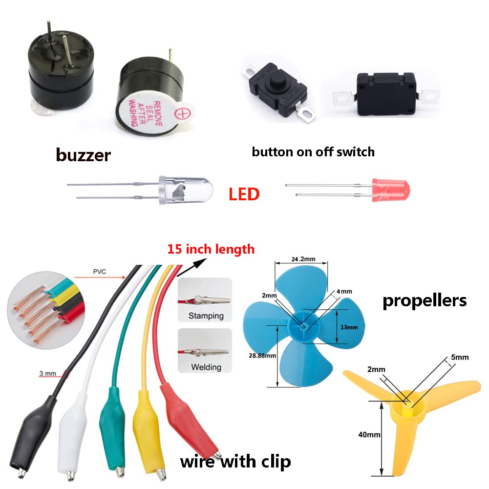 Delinx Fun Physics Science Experiment Kit: Windmill & Hand-cranked Generator, Solar Power, Basic Electric Circuit Learning, DIY Educational STEM