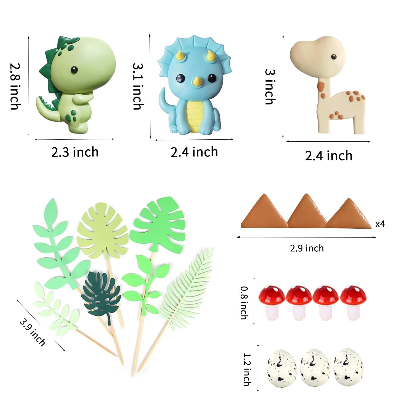 Baby Dinosaur Cake Toppers Dinosaur Cake Decorations Dinosaur Birthday Cake Toppers for Baby Shower Dinosaur Themed Birthday Party Supplies (Style 1)