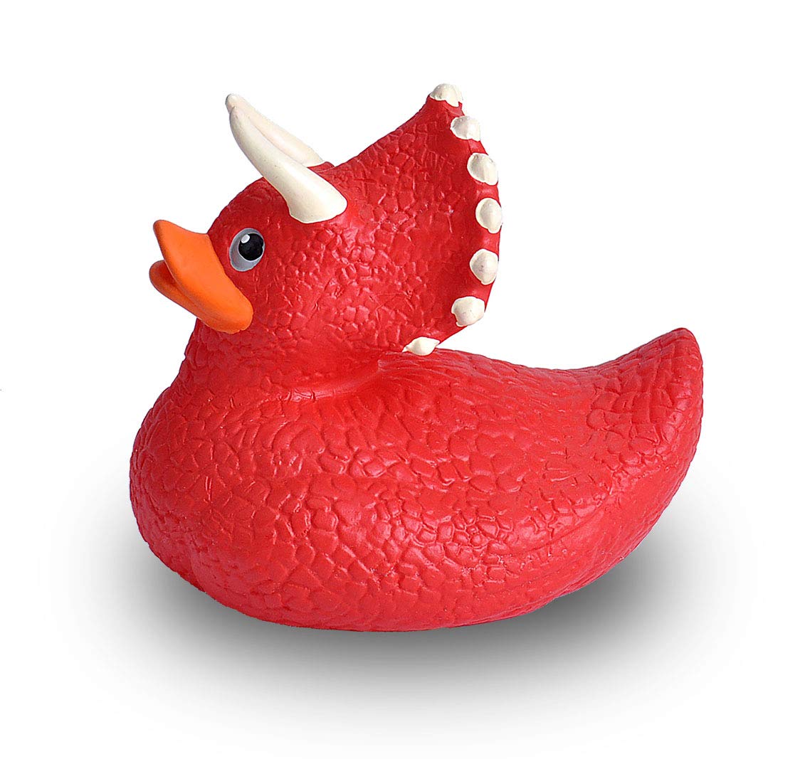 Wild Republic Rubber Duck Triceratops - 4"