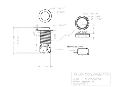Player 1 START Push button with Horizontal Microswitch for Arcade Games