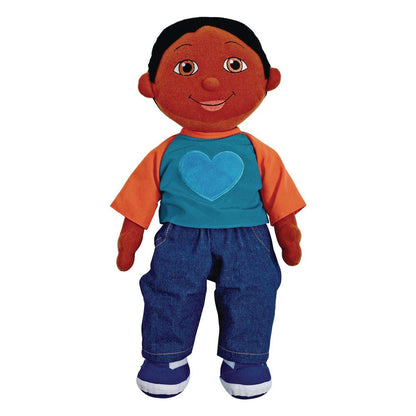 Excellerations 19 inch Soft Body Doll, African American Boy, Removeable Clothing Cuddle Buddy, Kids Toy, Educational Toys, Baby Doll, First Doll