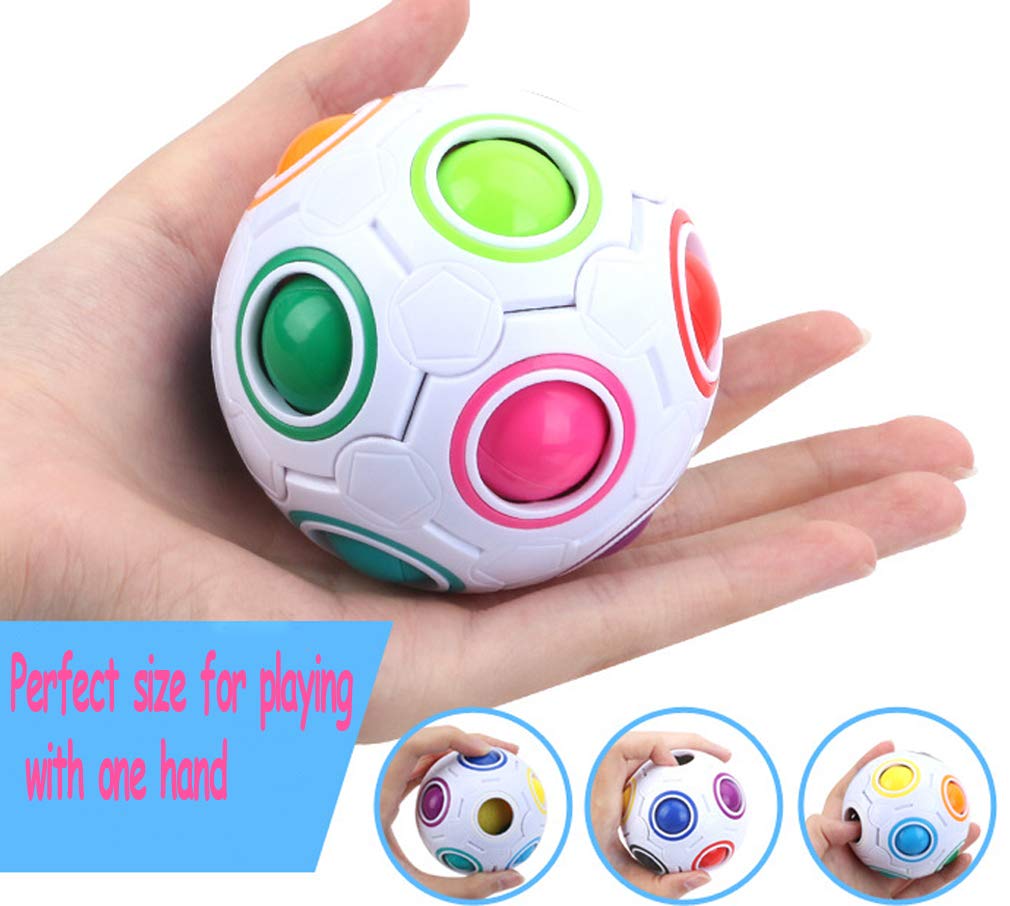 Magic Rainbow Ball Puzzle Fidget Stress Relief Ball Brain Teasers Games 12Holes