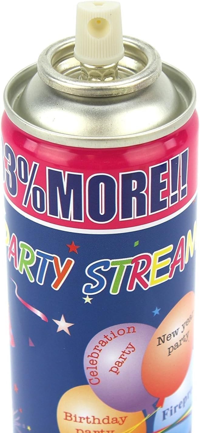 12 Pack Party String Spray (3 oz Each) - Streamer Spray in a Can, Full Color Set with 2 of Each Color, Party Supplies for Kids’ Parties, Birthdays