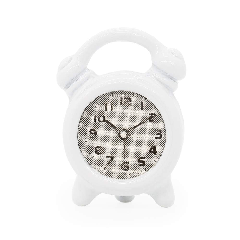 Odoria 1/12 Miniature Alarm Clock Dollhouse Decoration Accessories, White