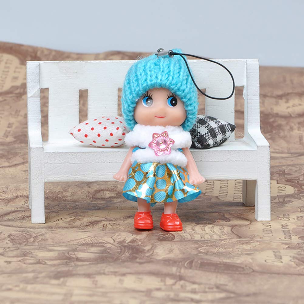 DOYIFUN 8 PCS Lovely Tiny Dolls Keychain, Silicone Princess Mini Doll for Girls, DIY Miniature Dollhouse Kit Decoration Little Dolls Christmas