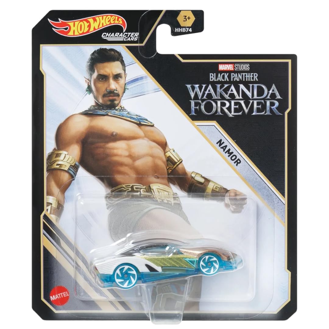 Hot Wheels Character Cars - Complete 6?Pack (HHB74?956G) | Includes Black Panther, Namor, Shuri, Ms. Marvel, Captain Marvel & America Chavez | 1:64