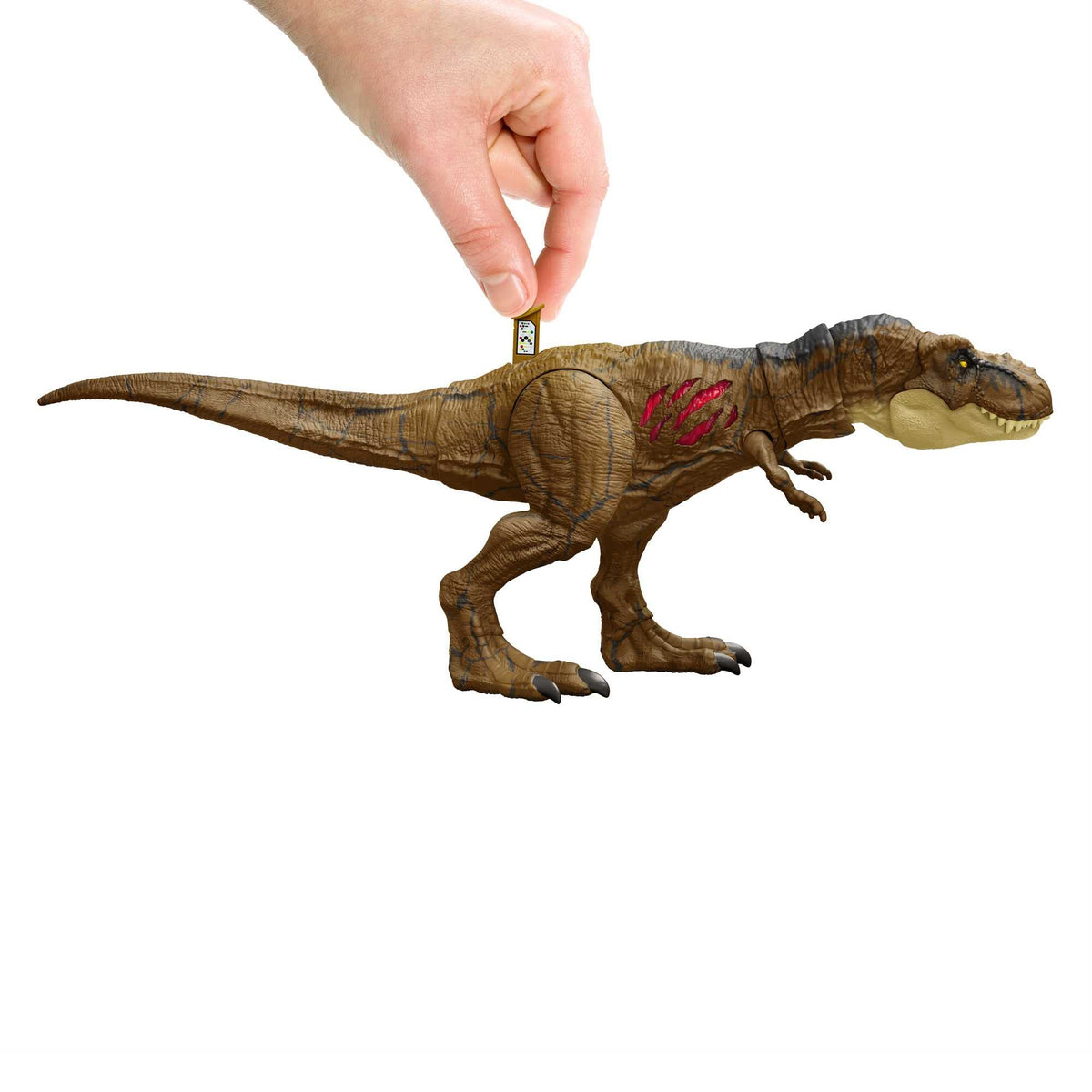 Jurassic World HGC19 Articulated Tyrannosaurus Rex Destruction Figure, Movable Jaws, Scratches on Both Sides, Physical and Digital Game, Children's