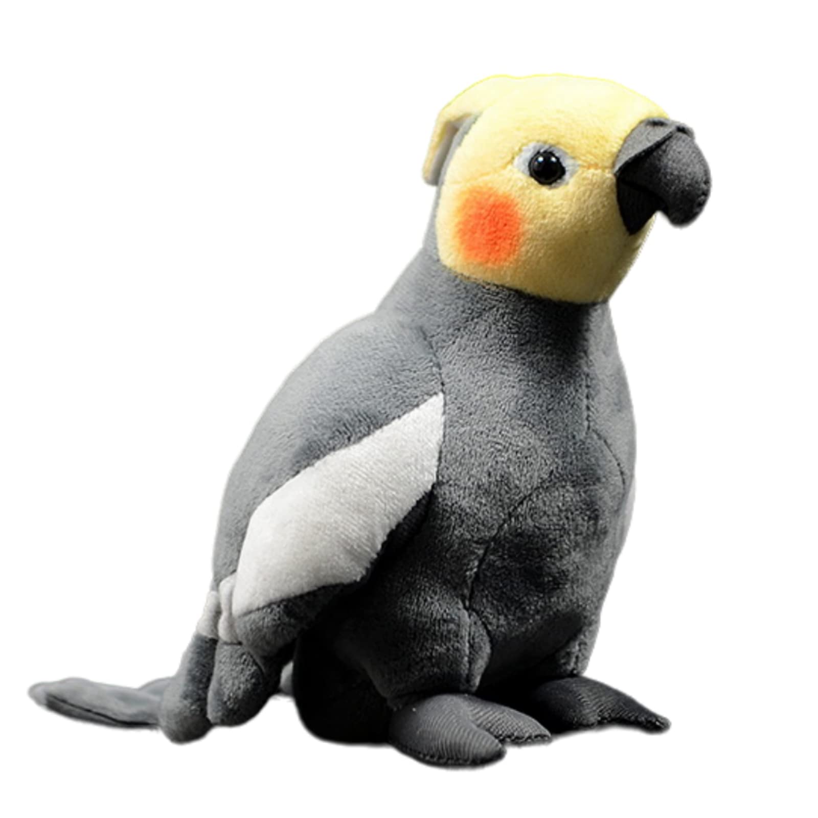 lilizzhoumax Cockatiel Parrot Stuffed Animal Plush Toy,Simulation Bird Plush Toy,Kawaii Soft Gifts for Kids,Home Decor,Gray 5”