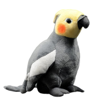 lilizzhoumax Cockatiel Parrot Stuffed Animal Plush Toy,Simulation Bird Plush Toy,Kawaii Soft Gifts for Kids,Home Decor,Gray 5”