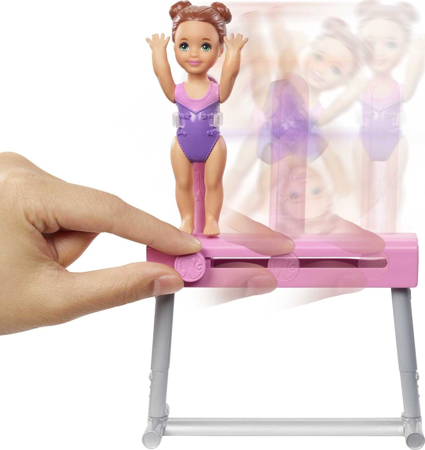 Barbie Careers Playset, Gymnastics Coach Doll, Student Small Doll, Balance Beam with Clip & Sliding Mechanism, Plus Accessories