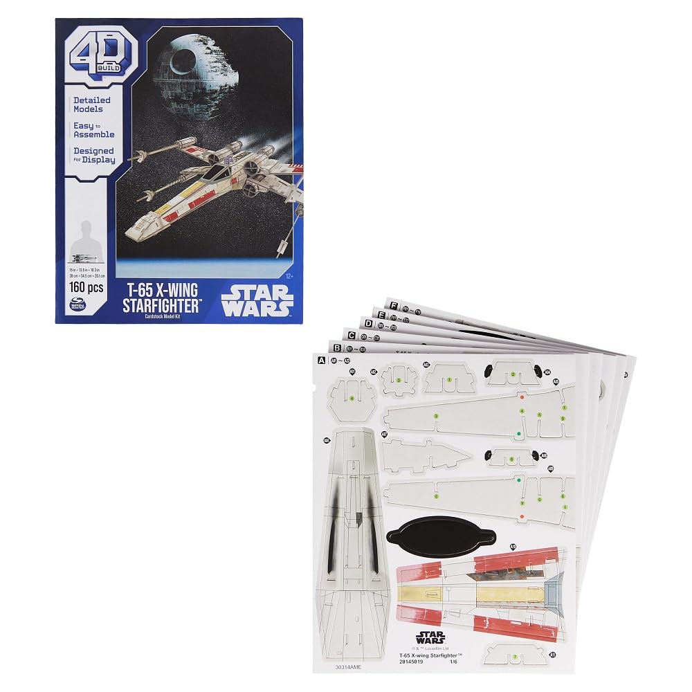 4D Build - Star Wars 3D Puzzle - 160 Piece Star Wars Model - Saga Inspired X-Wing - Adult Puzzle - Collectible Construction Game - Adult Toy - Child