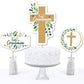 Big Dot of Happiness First Communion Elegant Cross - Religious Party Centerpiece Sticks - Table Toppers - Set of 15