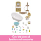 Calico Critters - Country Bathroom Set - Dollhouse Furniture Sets - Kids Pretend Play Toy, Miniature Dollhouse Furniture & Accessories, Ages 3+