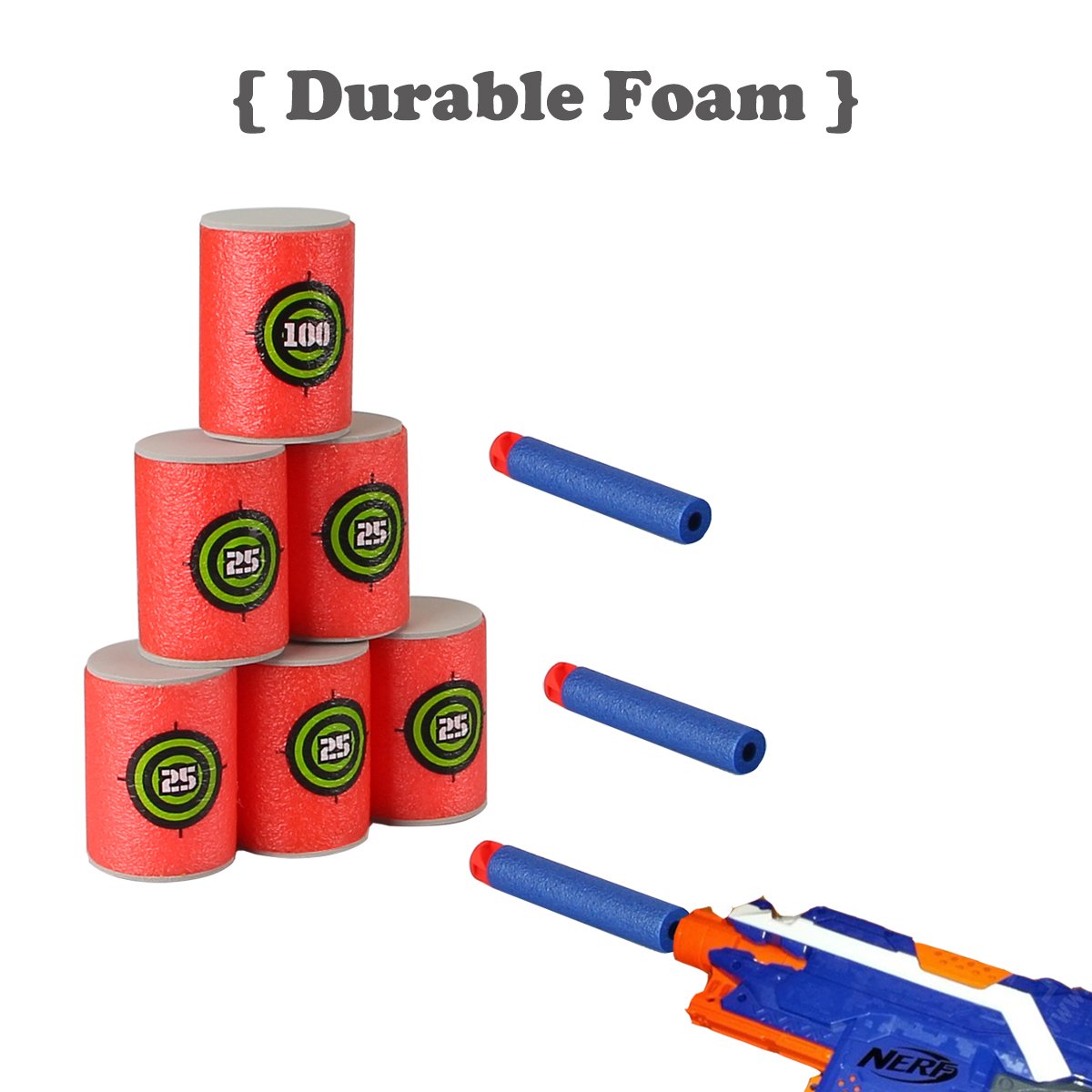Dreampark Bullet Darts Target for Nerf: 24pcs Soft EVA Nerf Targets