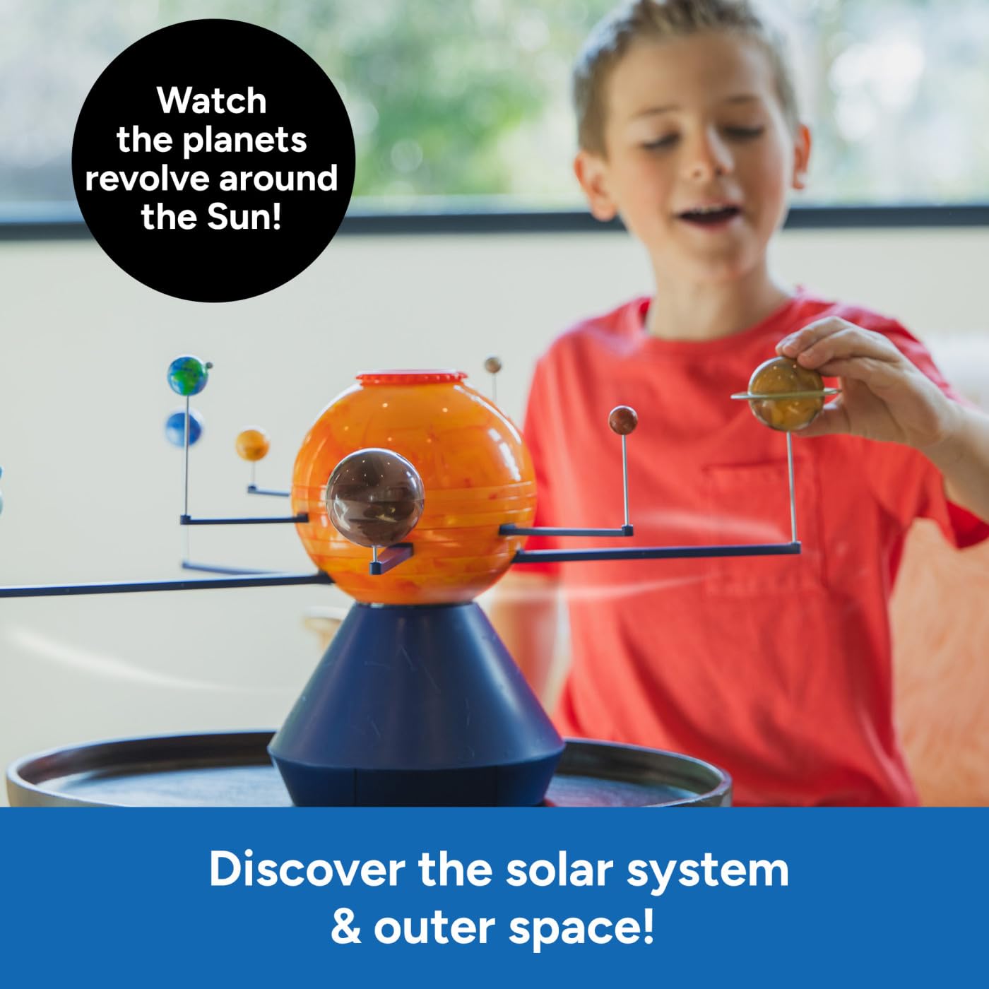 Educational Insights GeoSafari Orbiting Solar System & Projector - Model Solar System for Kids, Outer Space Projector for Ceiling, Classroom Science