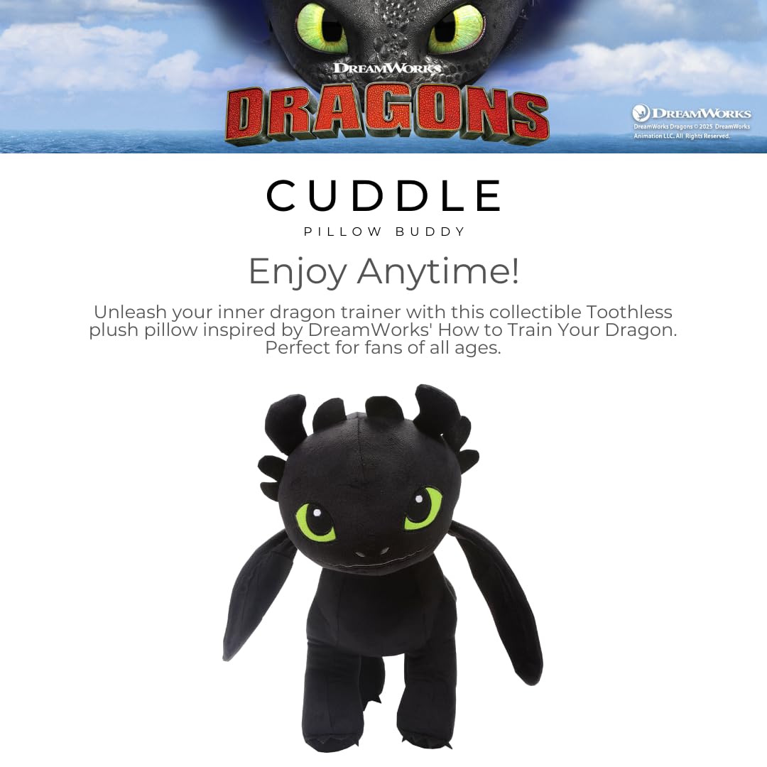 How To Train Your Dragon Toothless Bedding Super Soft Cozy Cuddle Pillow Buddy, (Officially Licensed Product) By Franco Collectibles