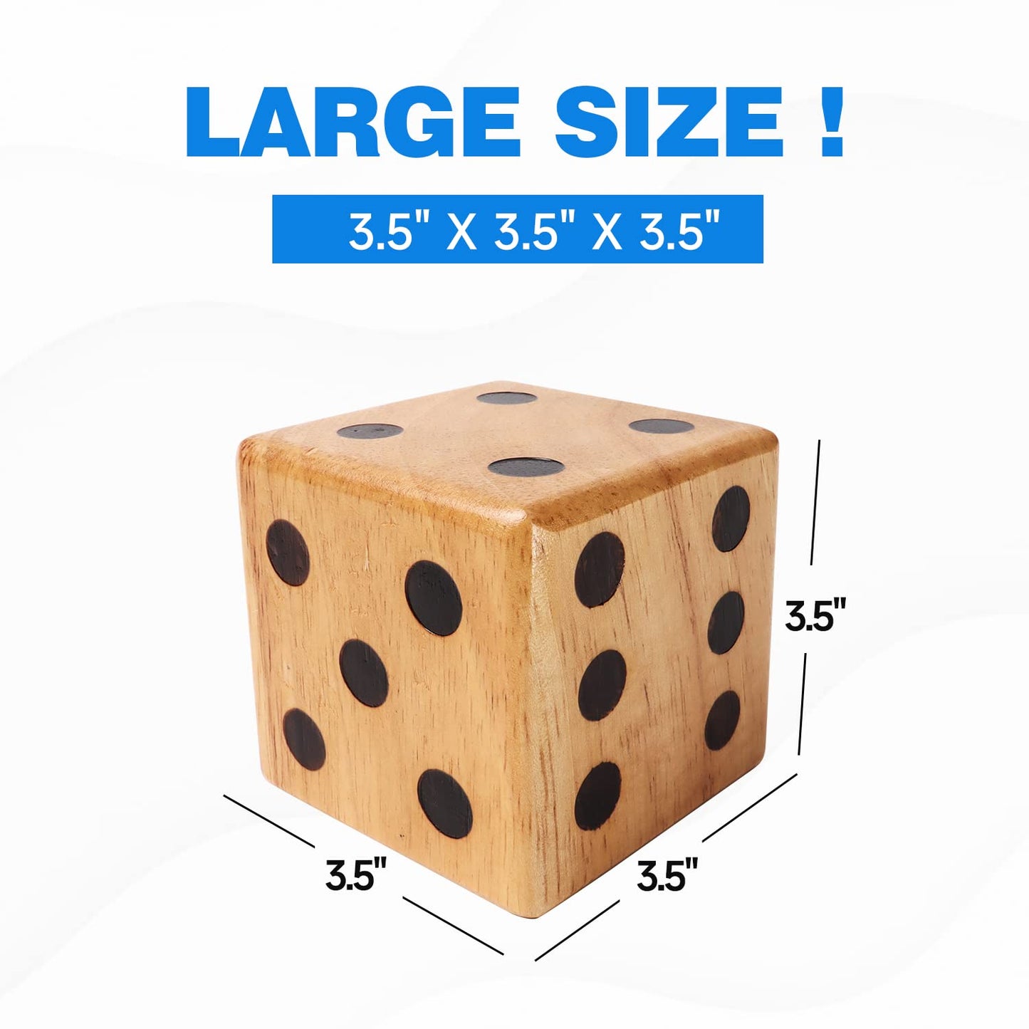 GSE Oak Giant Yard Dice Set with Carrying Bag, Yardzee & Farkle Scorecard