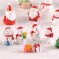 17Pcs Christmas Miniature Figurines Resin Ornament Mini Figurines to Hide Santa Claus Snowman Penguin Reindeer Xmas Tree for Garden Table Snow Globe