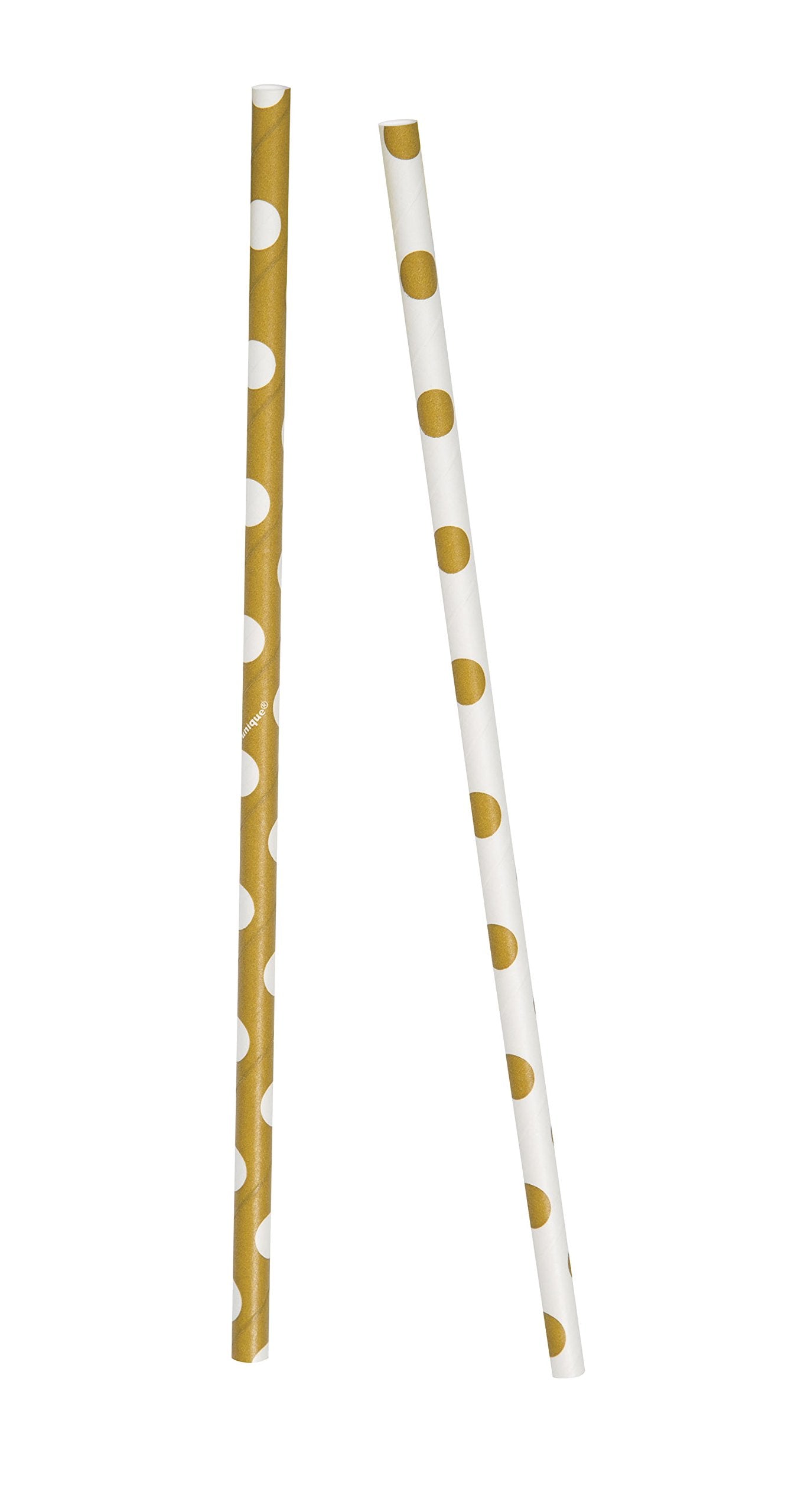 Gold Polka Dot Paper Straws, 10ct