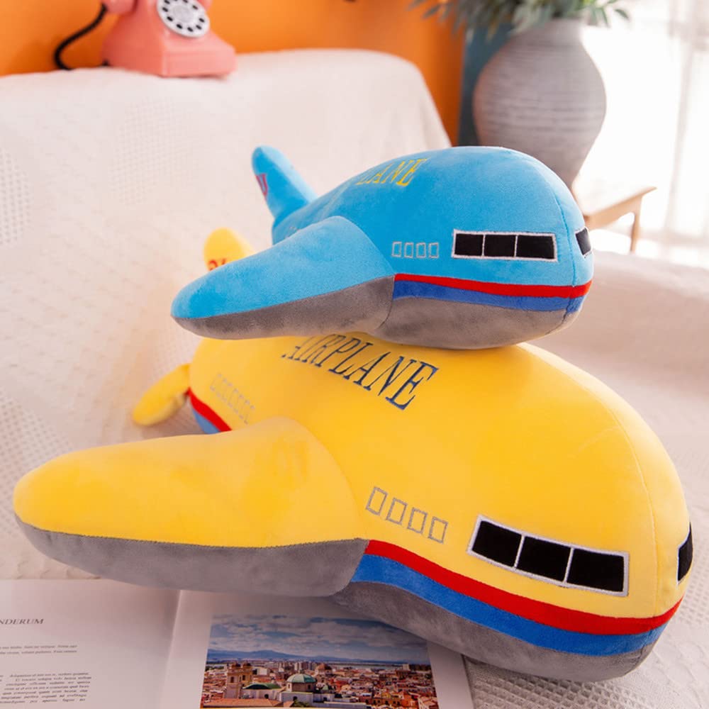 TONGMAN 15.7" Plush Stuffed Plane Model Toy, Plane Stuffed Pillow, Plush Toy Plane Soft Cushion, Cute Nursery Decoration and Bedtime Toy for Birthday