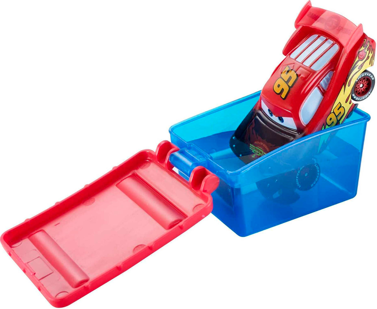 Mattel Disney and Pixar Cars Mack Toy Truck & Lightning McQueen Color-Change Car, Dip & Dunk Trailer with 2 Levels & 2 Water Tanks
