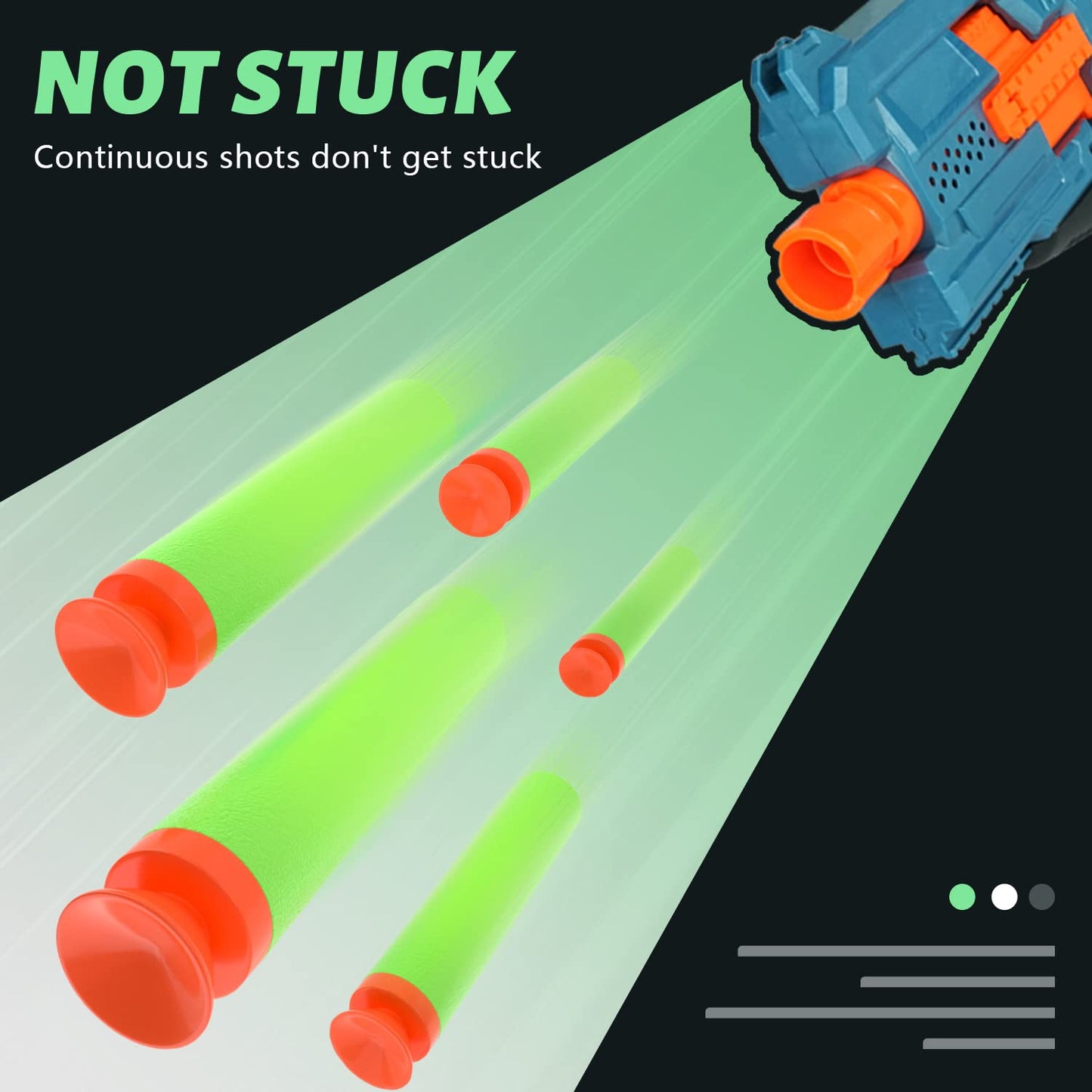 TORMEN Refill Suction Darts,Compatible for Nerf Elite Series Blasters Toy Guns-Green, 100Pcs