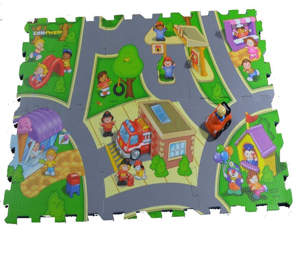 Fisher Price 6 Pc Mega Floor Mat with Vehicle Playmat with Vehicle