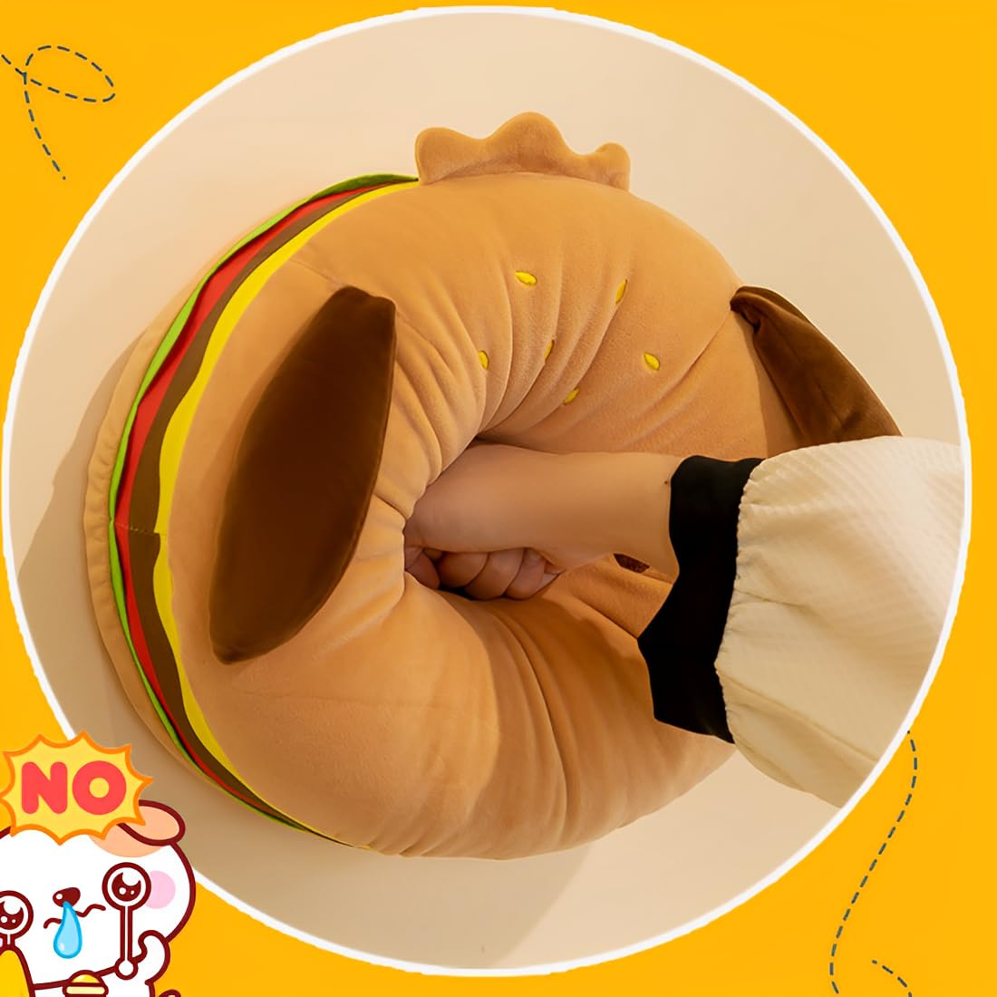 JPORSHU Hamburger French Fries Plush Pillow?14 inches Food Plush Stuffed Pillow?Soft Sofa Cushion Plushie Toy?Cartoon Toy Pillow Gifts for Kids