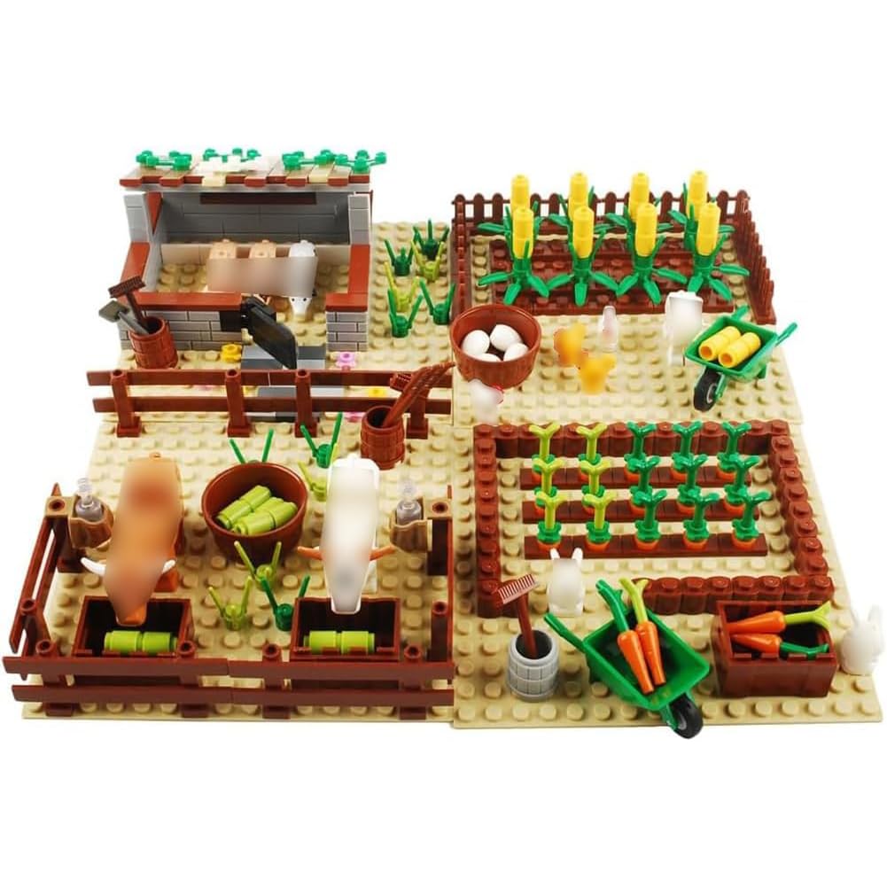 BAENRCY Farm Field Set Building Blocks Plant Animal Crops Building Bricks Kit DIY Building Set Compatible All Major Brands (Animal)
