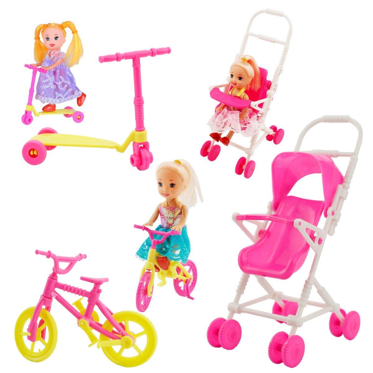 JANYUN Total 114pcs -16 Pack Doll Clothes Party Gown Outfits Set for Doll+ 98pcs Girl Dolls Dresses Accessories Shoes Bags Necklace Mirror Hanger