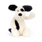 Jellycat Bashful Black and Cream Puppy Stuffed Animal, Medium, 12 inches