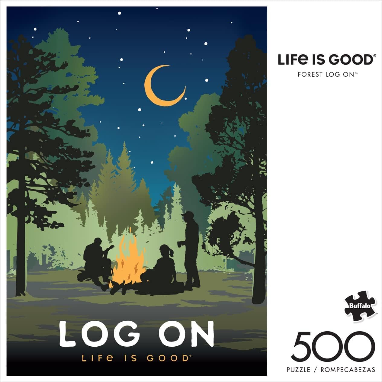 Buffalo Games - Life is Good - Forest Log On - 500 Piece Jigsaw Puzzle for Adults -Challenging Puzzle Perfect for Game Nights - Finished Size is 21.25