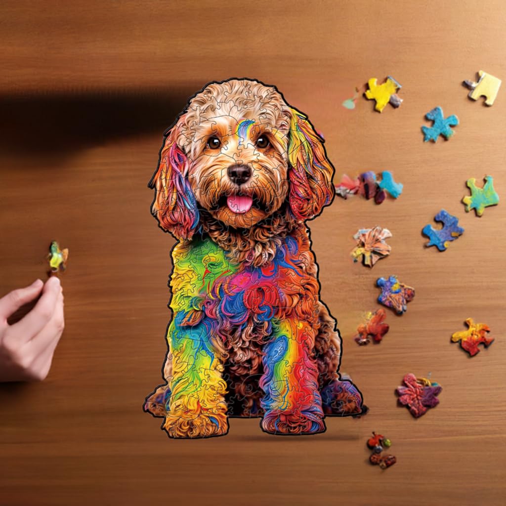 Nestologi Labradoodle Dog Wooden Jigsaw Puzzle, 150 Pieces Large