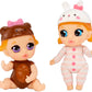 Baby Born Mini Babies Playset - Unwrap Surprise Twins or Triplets Collectible Baby Dolls with Soft Swaddle, Blanket, Ducky Pull Toy Series 3