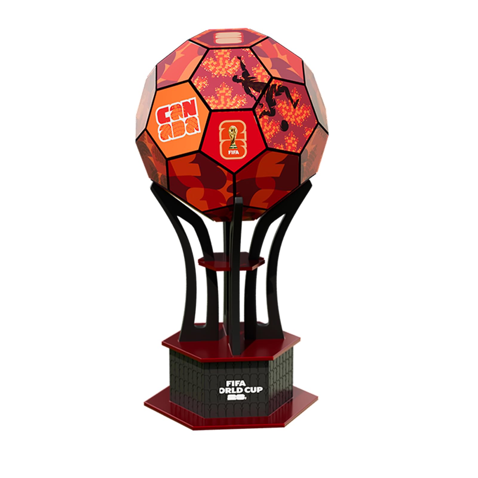 Officially Licensed FIFA World Cup 2026 3D Wooden Soccer Ball Puzzle, 165-Piece DIY Assembly Model Kit, Soccer Collectible Desk Decor for Home Office