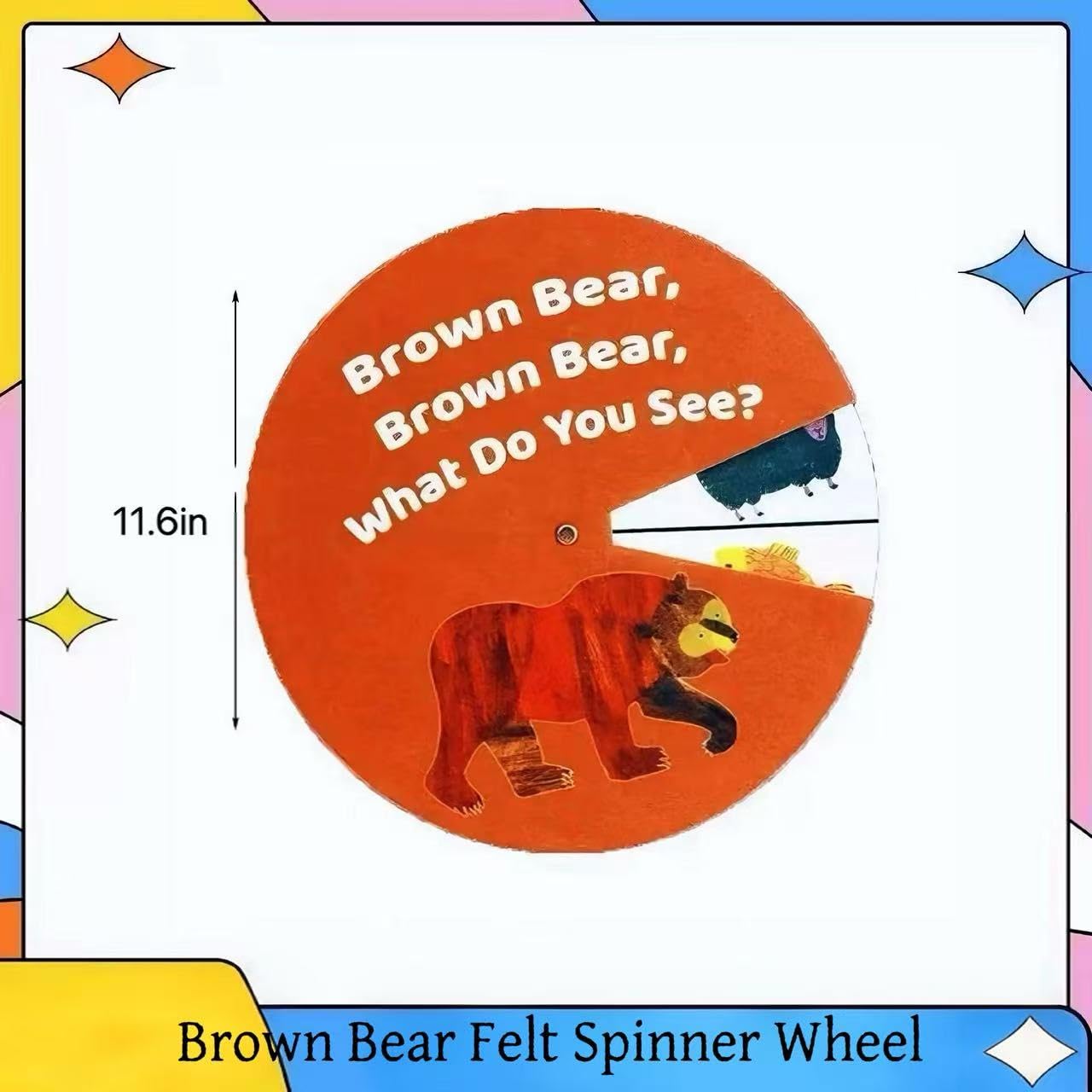 ShaoAngDuoMi Brown Bear Felt Story Wheel Toy - Montessori Early Learning Toy for Kids - Interactive Felt Story Board for Preschool Education