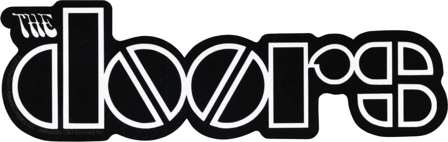 Square Deal Recordings & Supplies - The Doors - Black and White Logo - Die Cut Sticker