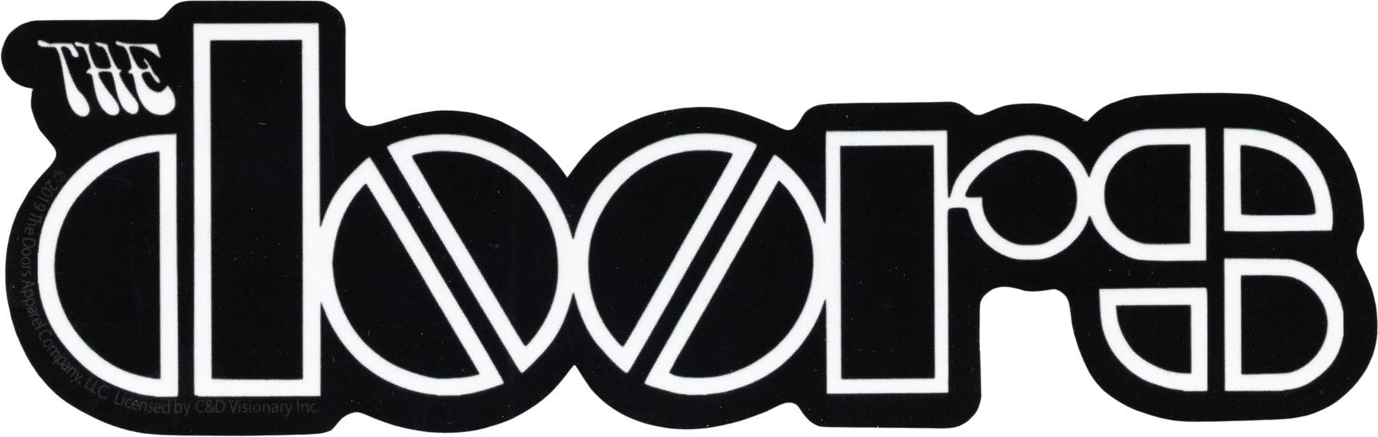 Square Deal Recordings & Supplies - The Doors - Black and White Logo - Die Cut Sticker
