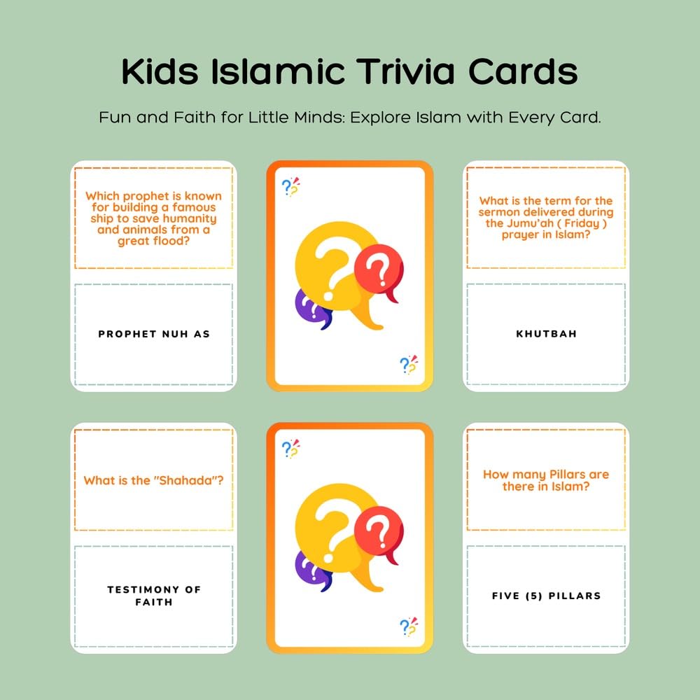 UMRASTORE Islamic Trivia - Kids Islamic Trivia Cards