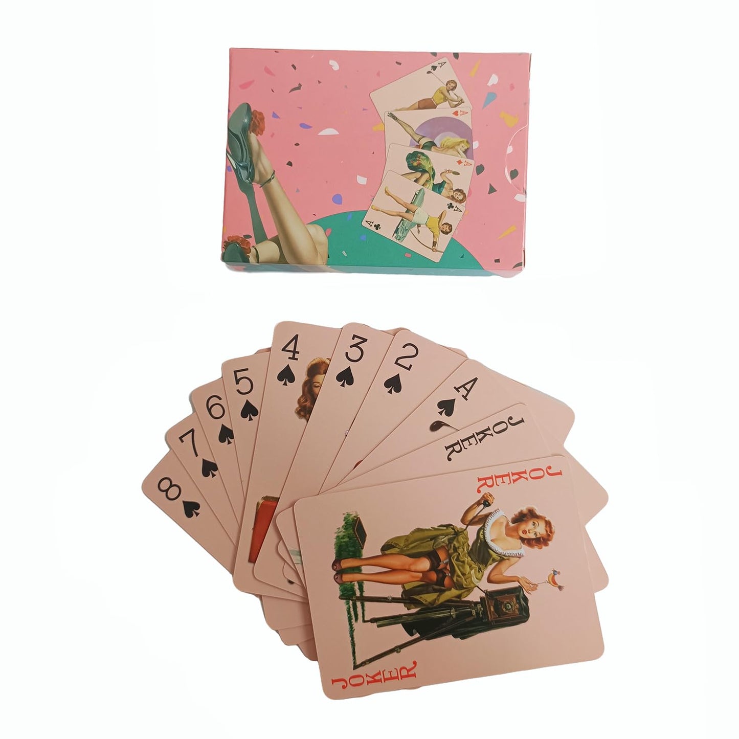 Black Lotus Beautiful Cute Girls Collection Playing Cards Poker Deck 54 Cards All Different Vintage Retro Classic Pin Up Girls Card Games
