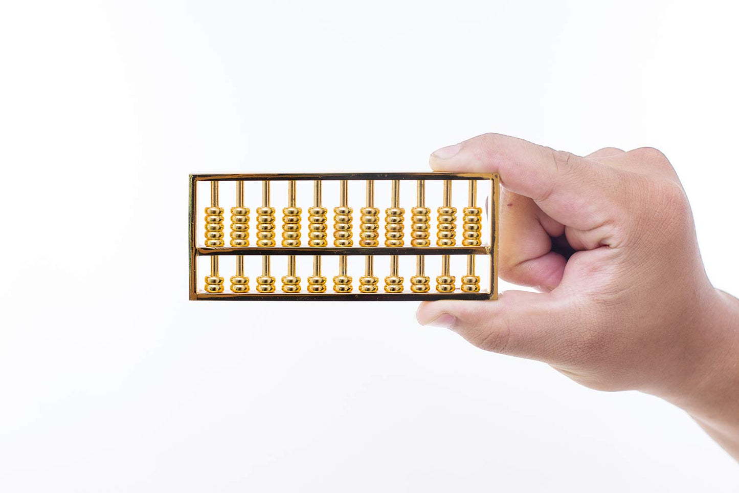 BRABUD Mini Copper Abacus Decoration Chinese Calculator Math Calculating Tool Paperweight Home Office Desk Decor Teacher Gift Collection WQ018